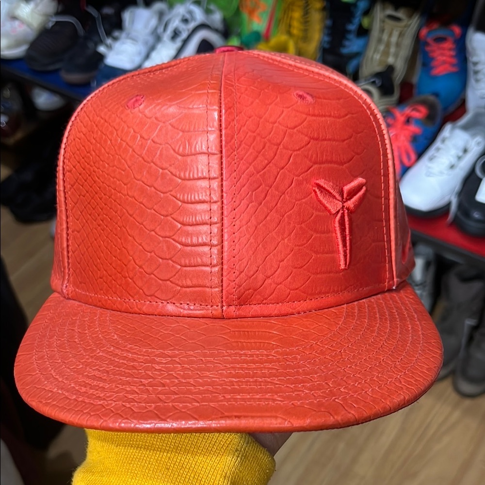 Rare Nike Kobe Red Hat Python Leather Adjustable … - image 1